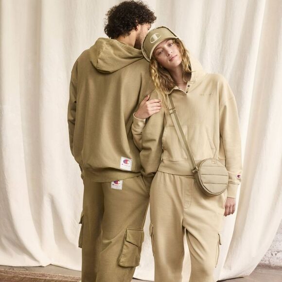 Champion - Women's Vintage Wash Fleece Hooded Sweats Tan - Picture 5 of 6